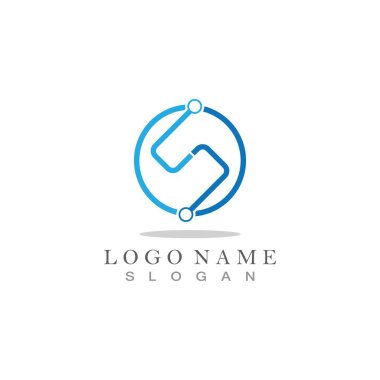 Devre teknolojisi logo vektör şablonu