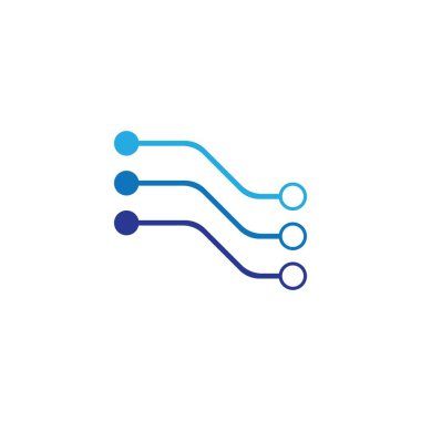 Devre teknolojisi logo vektör şablonu