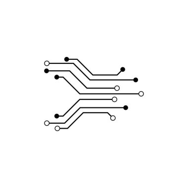 Devre teknolojisi logo vektör şablonu