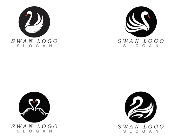 Σχεδιασμός Διανυσματικής Απεικόνισης Λογότυπου Swan — Διανυσματικό Αρχείο