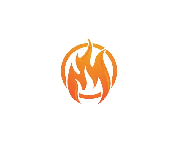 Incendio Llama Logo Plantilla Vector Icono Petróleo Gas Energía Logotipo — Vector de stock