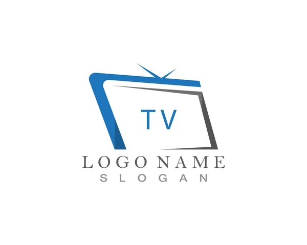 テレビのロゴデザインフラットアイコン — ストックベクタ