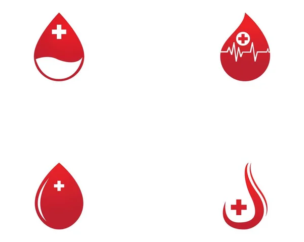 Templat Vektor Ikon Logo Darah - Stok Vektor