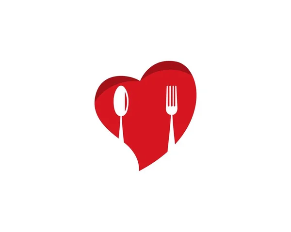 Amor Alimento Logotipo Vector Plantilla — Vector de stock