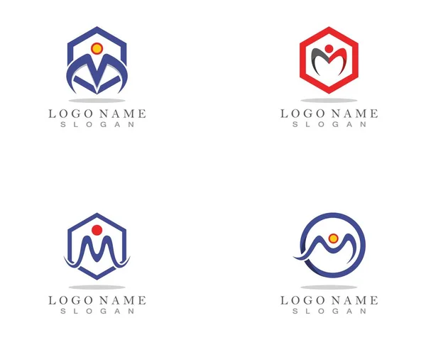 Carta Pessoas Logotipo Negócio Modelo Design — Vetor de Stock