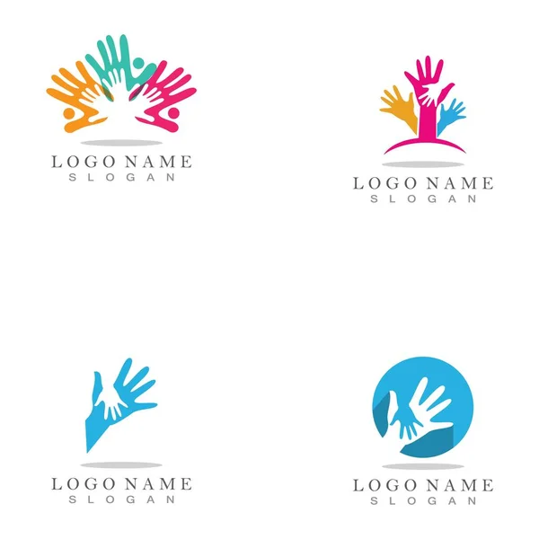 Logo Soins Des Mains Symboles Icônes Modèle — Image vectorielle