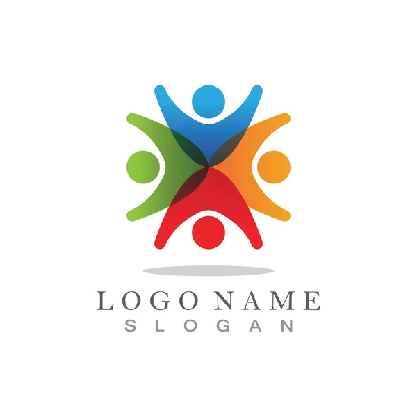 Modèle Logo Symbole Pour Adoption Les Soins Communautaires Vecteur — Image vectorielle