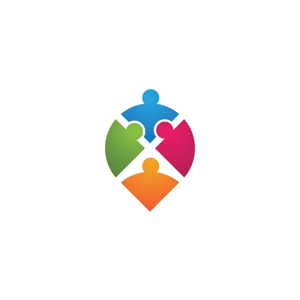Cuidado Comunitario Logo Plantilla — Vector de stock