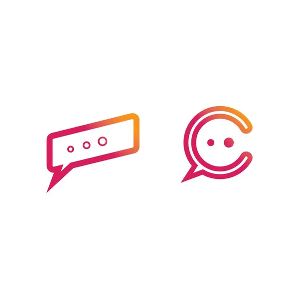 Speech Bubble Pictogram Logo Template Vector Illustraties — Stockvector
