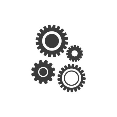 Dişli logosu simgesi vektör illüstrasyonu