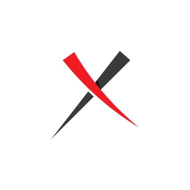 X harfi logo şablon tasarımı