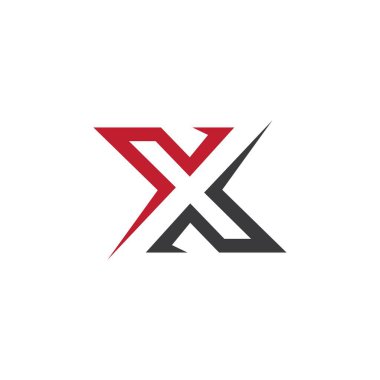 X harfi logo şablon tasarımı