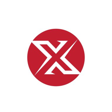 X harfi logo şablon tasarımı