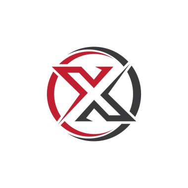 X harfi logo şablon tasarımı