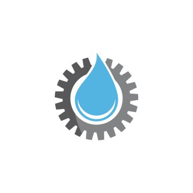 Su damlası logo şablonu çizimi - Vektör