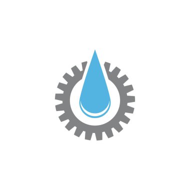 Su damlası logo şablonu çizimi - Vektör