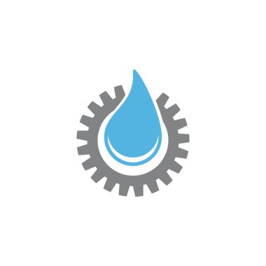Su damlası logo şablonu çizimi - Vektör