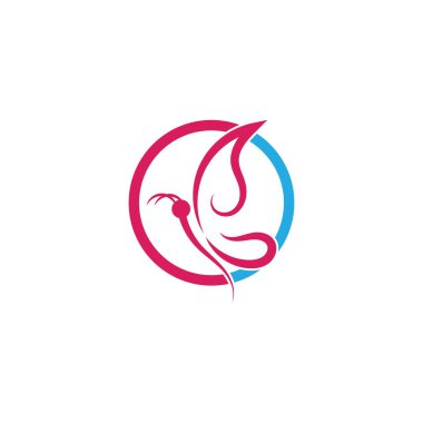 Kelebek kavramsal basit renkli logo taşıyıcısı