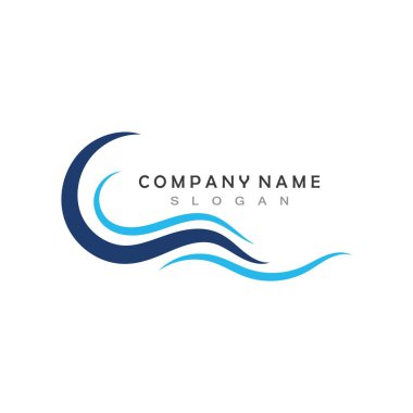 Su dalgası simgesi vektör çizim logosu