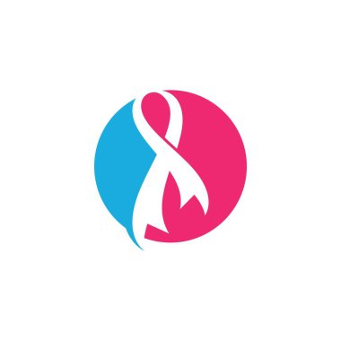 Göğüs kanseri farkındalığı, kurdele logo vektör şablonu