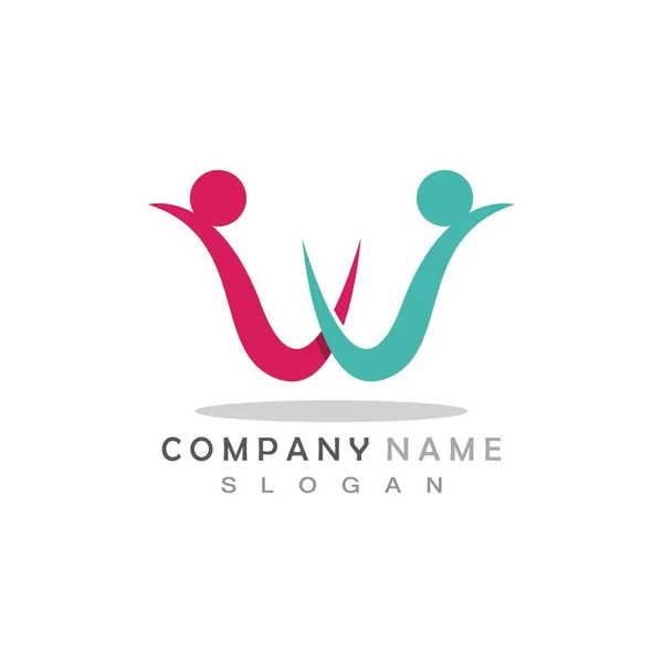 Lettre Modèle Logo Des Soins Communautaires — Image vectorielle