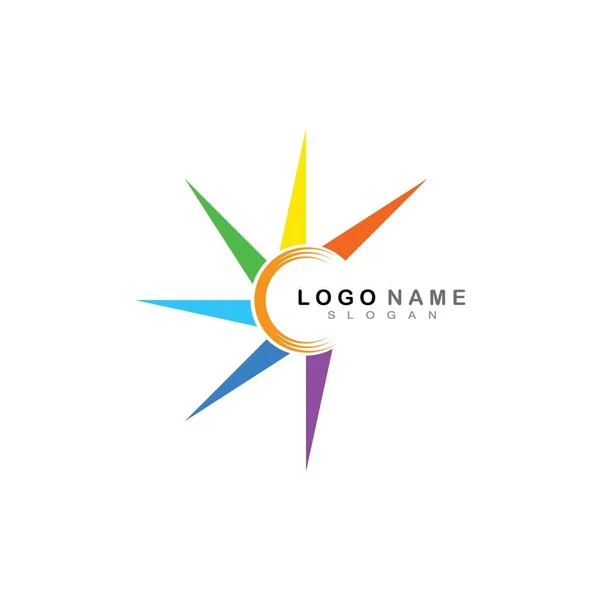 Rainbow Logo Template Vector Icon Illustration Design — Stock Vector