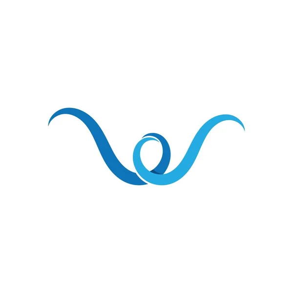 Letra Onda Água Logotipo Modelo Vetor Ilustração Ícone —  Vetores de Stock