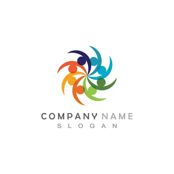 Communautaire Mensen Logo Symbool Sjabloon Pictogram — Stockvector