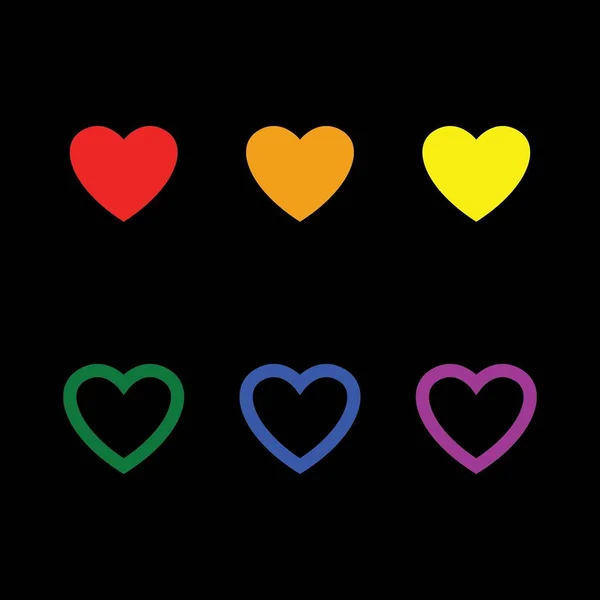 Rainbow Heart Love Symbol Icon Colorful — Stock Vector