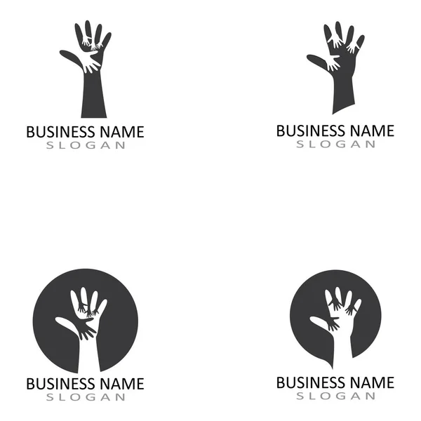 Mão Ajuda Logotipo Design Modelo Vetor Ícone — Vetor de Stock