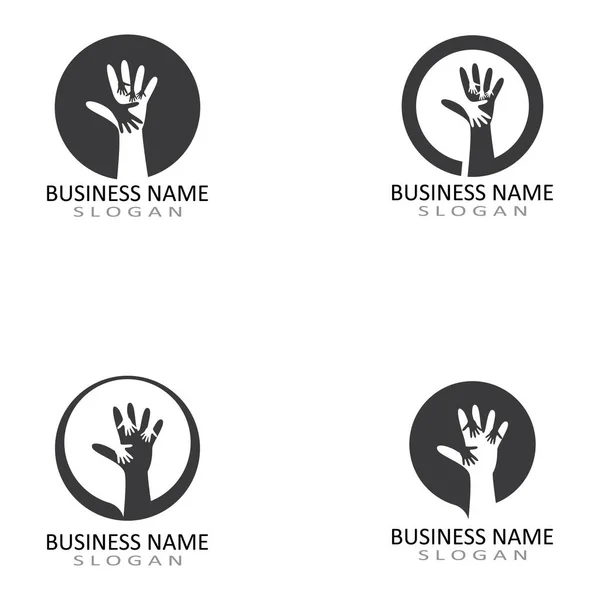 Hand Hilfe Logo Design Vorlage Vektorsymbol — Stockvektor