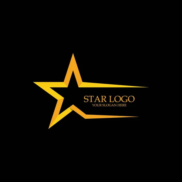 Gold Star Logo Met Zwarte Achtergrond — Stockvector