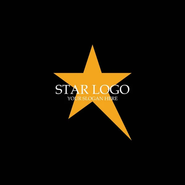 Logo Gold Star Con Sfondo Nero — Vettoriale Stock