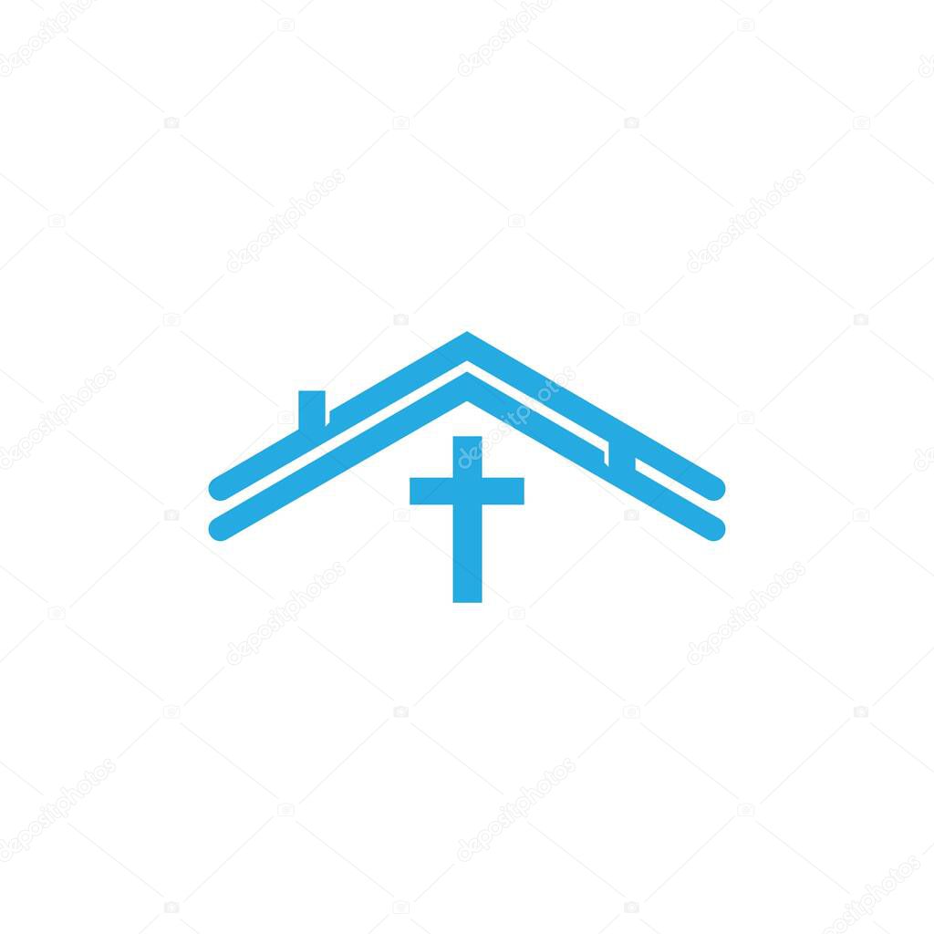 Church christian line art logo design,Christian symbols