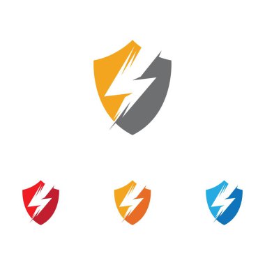 Şimşek çakması, elektrik güç vektör logosu tasarım elementi