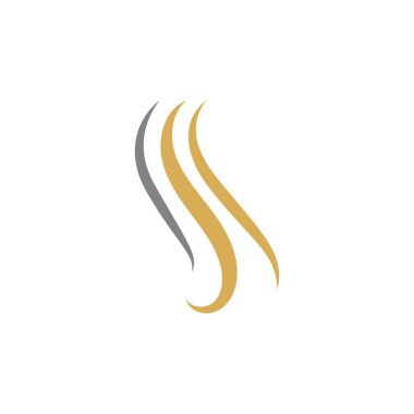 Saç dalgası logo vektör şablonu çizimi
