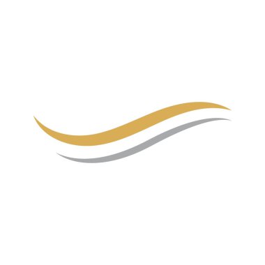 Saç dalgası logo vektör şablonu çizimi