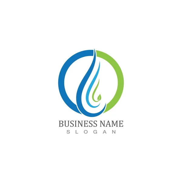 Ícones Elemento Gota Água Logotipo Negócio — Vetor de Stock