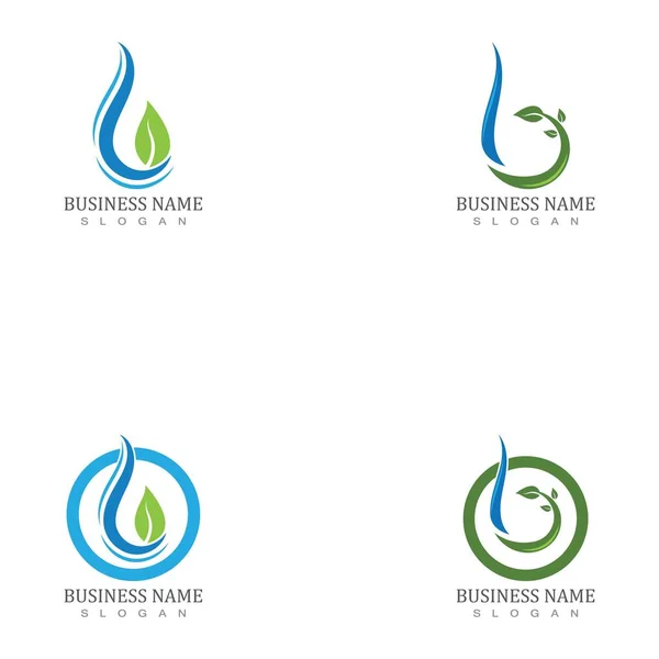 Vatten Droppe Element Ikoner Företag Logotyp — Stock vektor