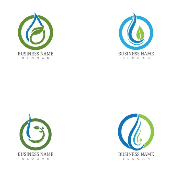 Ícones Elemento Gota Água Logotipo Negócio — Vetor de Stock