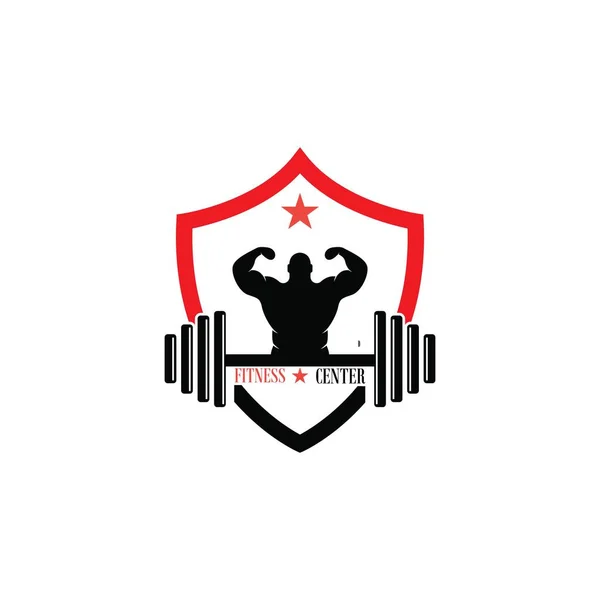 Vektor Tárgy Ikonok Sport Label Tornaterem Jelvény Fitness Logo Design — Stock Vector