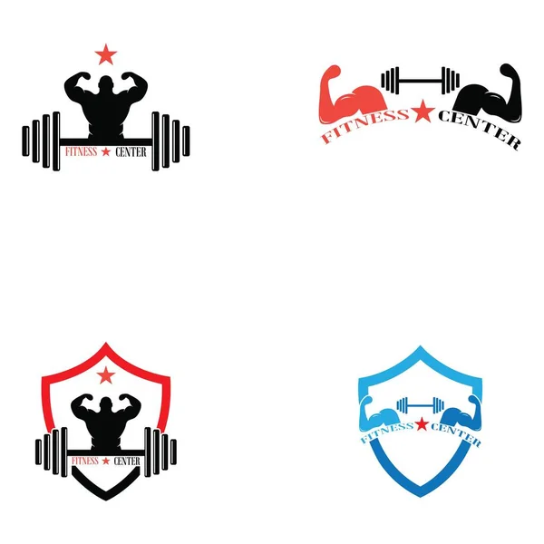 Vektor Objekt Und Symbole Für Sportabzeichen Sportabzeichen Fitness Logo Design — Stockvektor