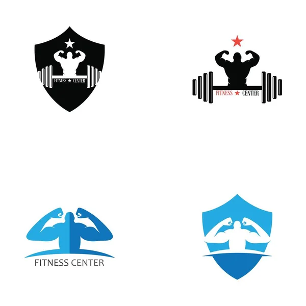 Objeto Vectorial Iconos Para Etiqueta Deportiva Insignia Gimnasio Diseño Logotipo — Archivo Imágenes Vectoriales
