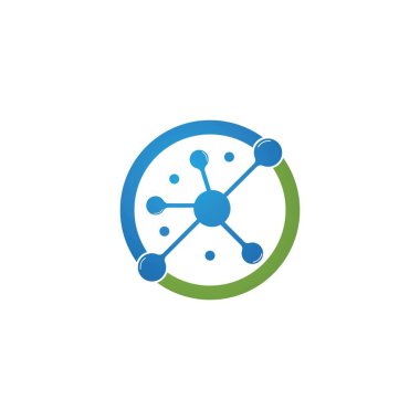 Molekül logo resimleme vektör şablonu