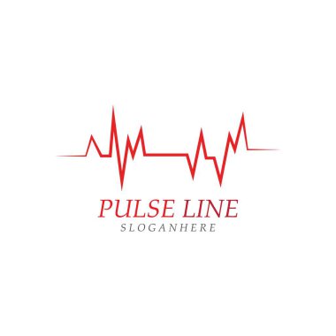 Nabız çizgisi kırmızı logo vektör simgesi