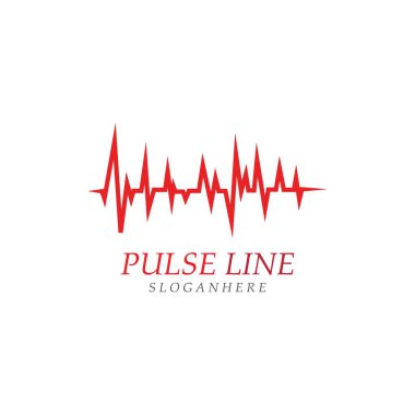 Nabız çizgisi kırmızı logo vektör simgesi