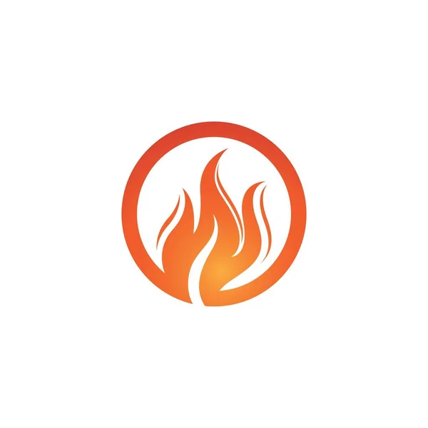 Fuego Llama Logotipo Vector Icono Diseño Ilustración — Vector de stock