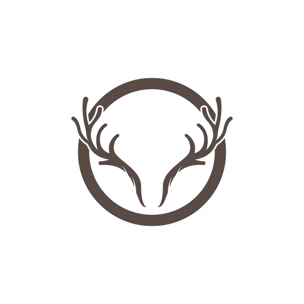 Deer Antler Illustration Logo Vector Template — Stock Vector