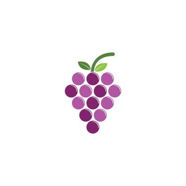 Üzüm logo şablonu vektör illüstrasyon tasarımı
