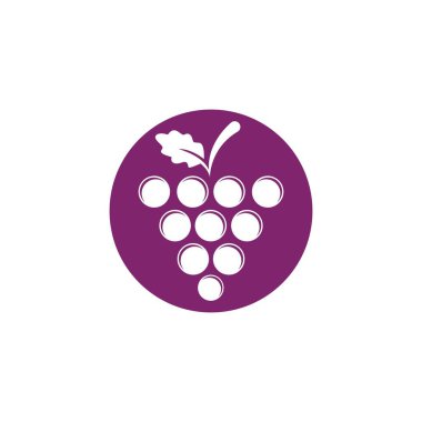 Üzüm logo şablonu vektör illüstrasyon tasarımı